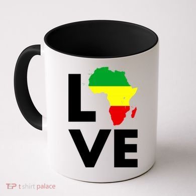 LOVE Africa Map Black History Month Coffee Mug