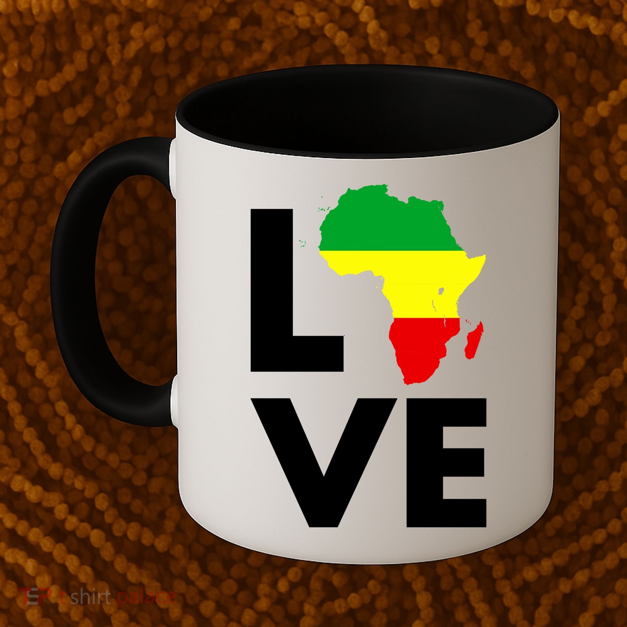 LOVE Africa Map Black History Month Coffee Mug