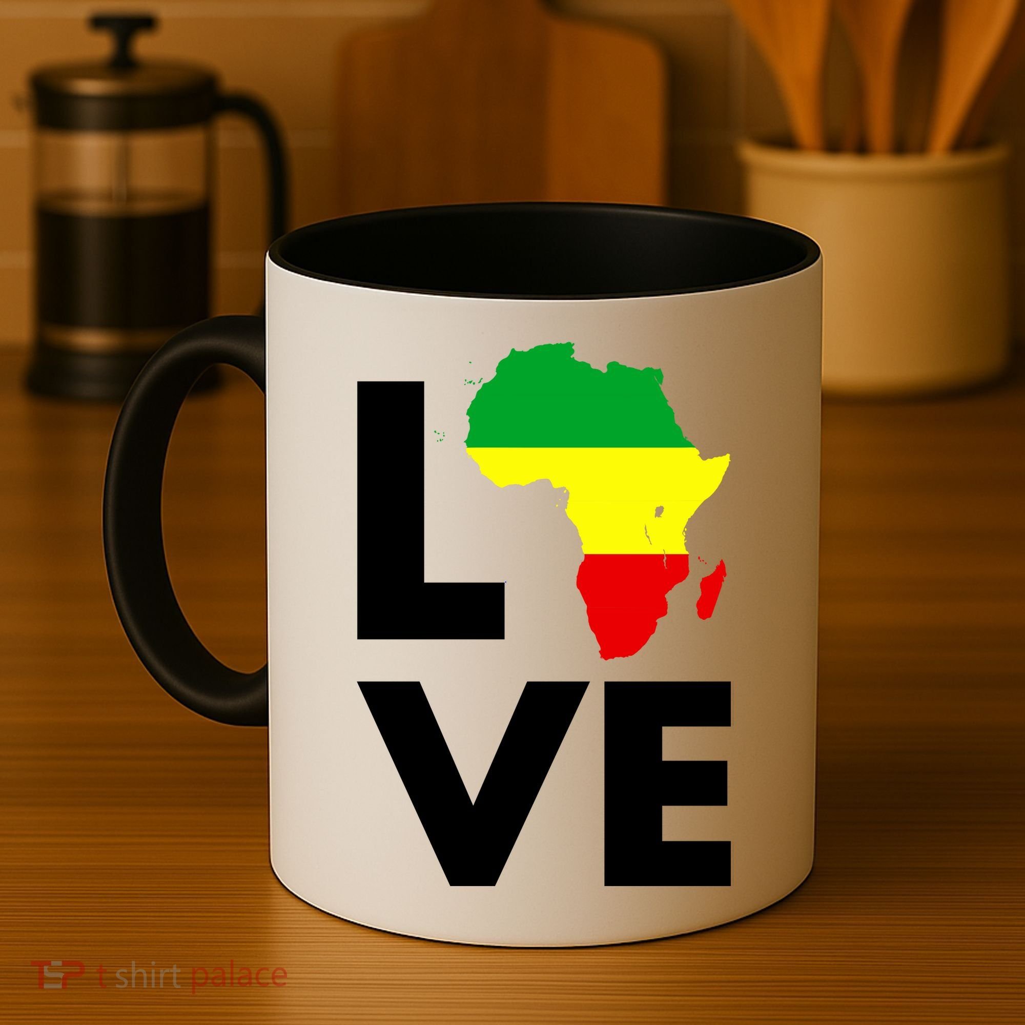 LOVE Africa Map Black History Month Coffee Mug
