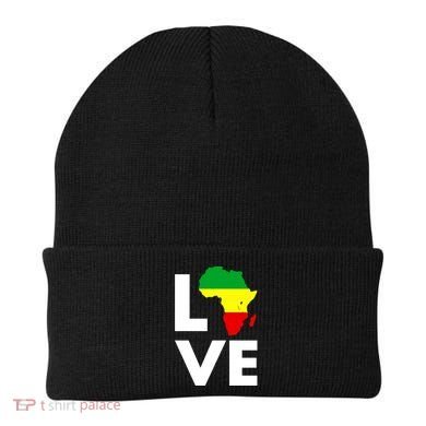 LOVE Africa Map Black History Month Beanie