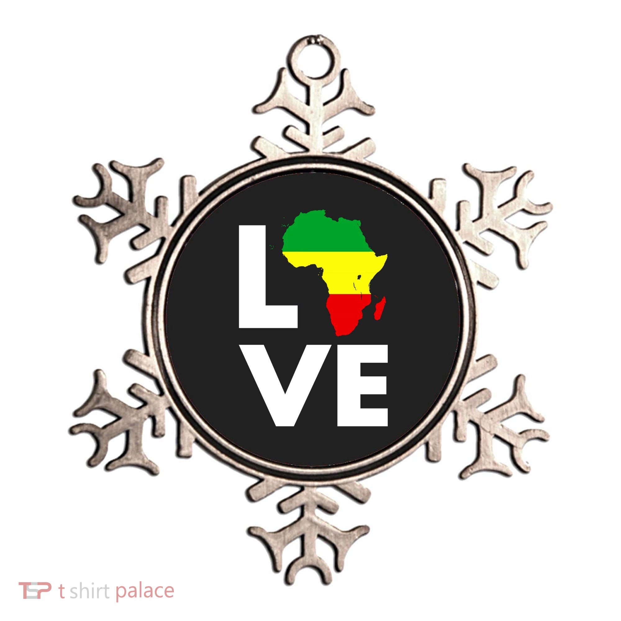 LOVE Africa Map Black History Month Ornament