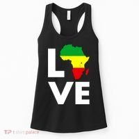 LOVE Africa Map Black History Month Women's Tank Top thumb 0