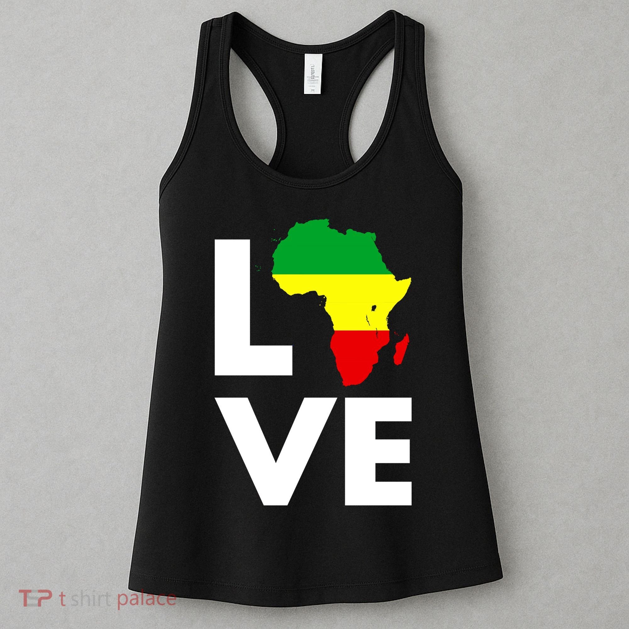 LOVE Africa Map Black History Month Women's Tank Top