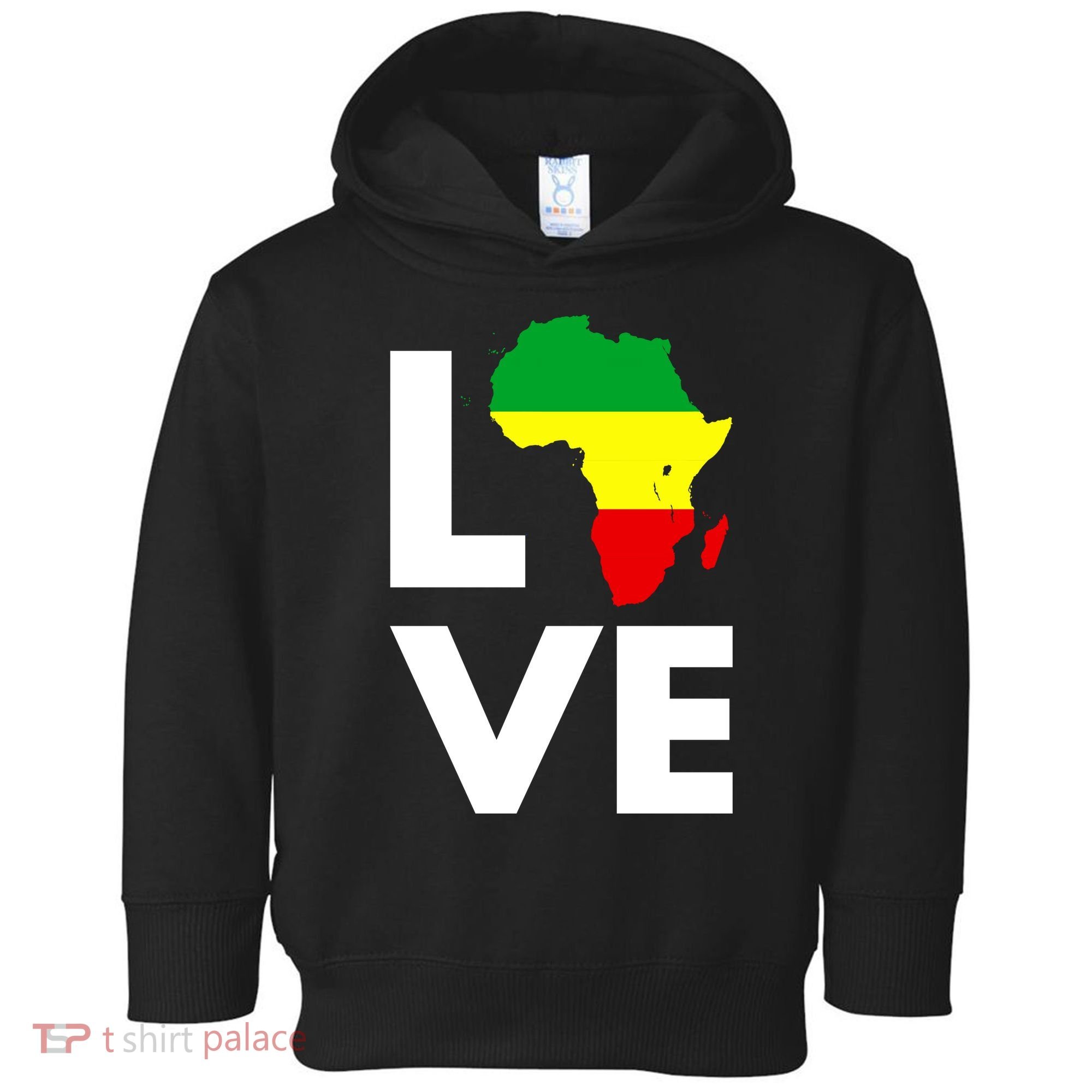 LOVE Africa Map Black History Month Toddler Hoodie