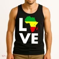 LOVE Africa Map Black History Month Tank Top thumb 3