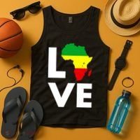 LOVE Africa Map Black History Month Tank Top thumb 4