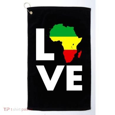 LOVE Africa Map Black History Month Golf Towel