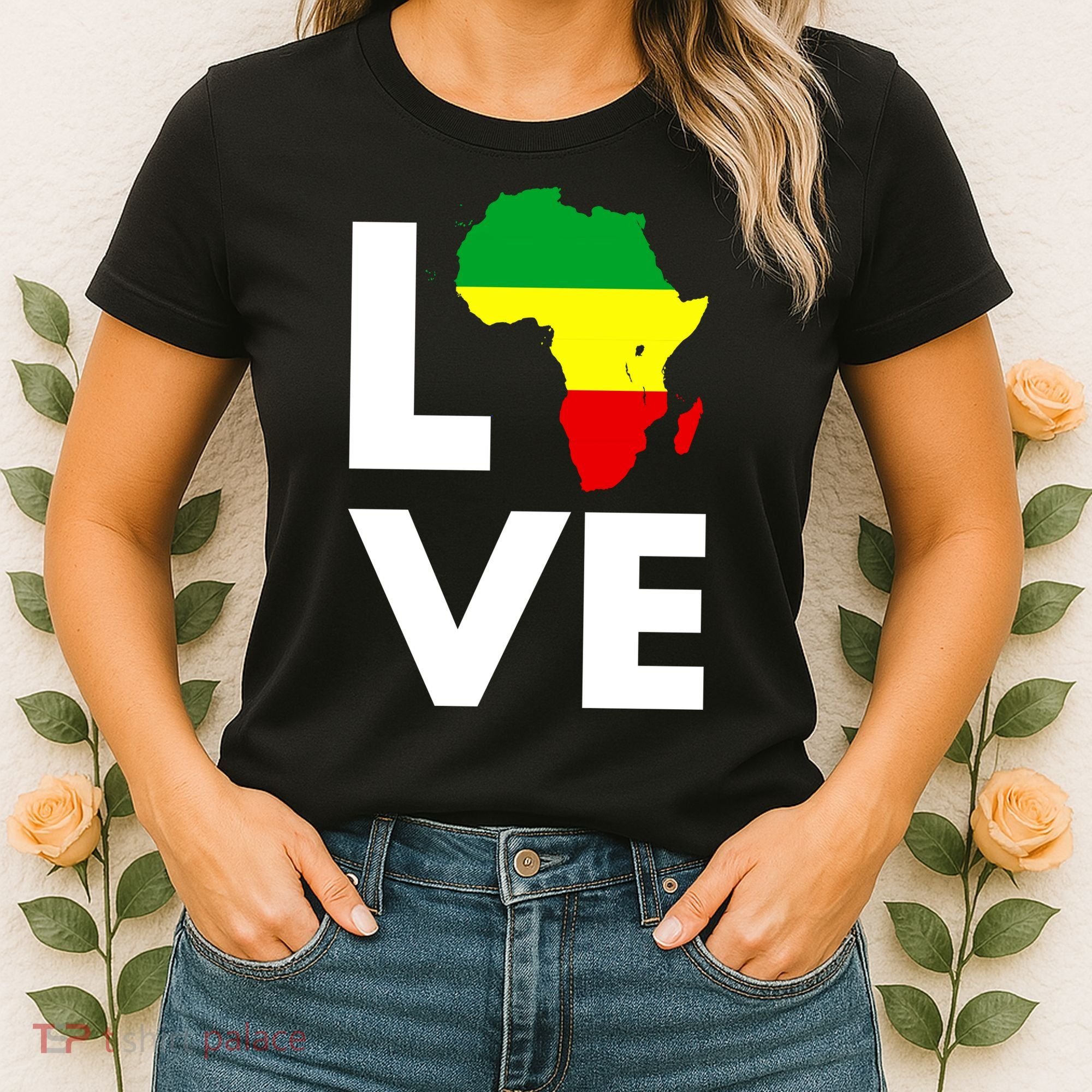 LOVE Africa Map Black History Month Women's T-Shirt
