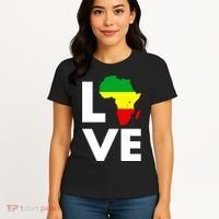 LOVE Africa Map Black History Month Women's T-Shirt thumb 4