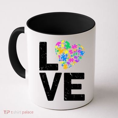 Love Autism Heart Coffee Mug