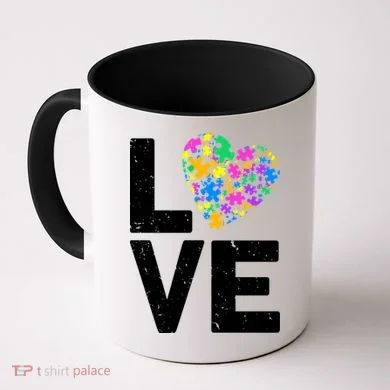 Love Autism Heart Coffee Mug