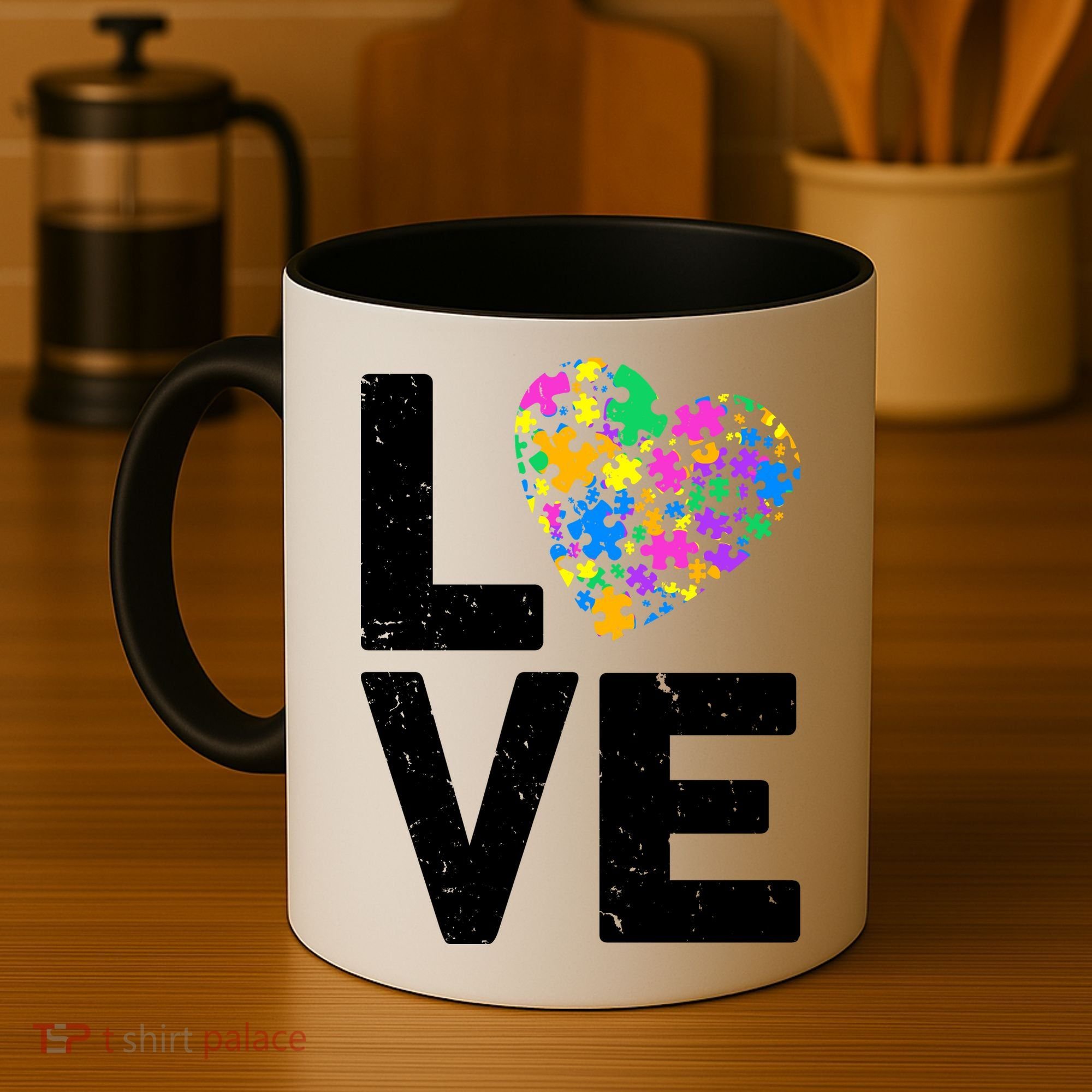 Love Autism Heart Coffee Mug