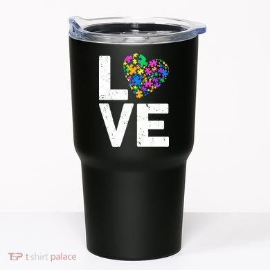 Love Autism Heart Tumbler