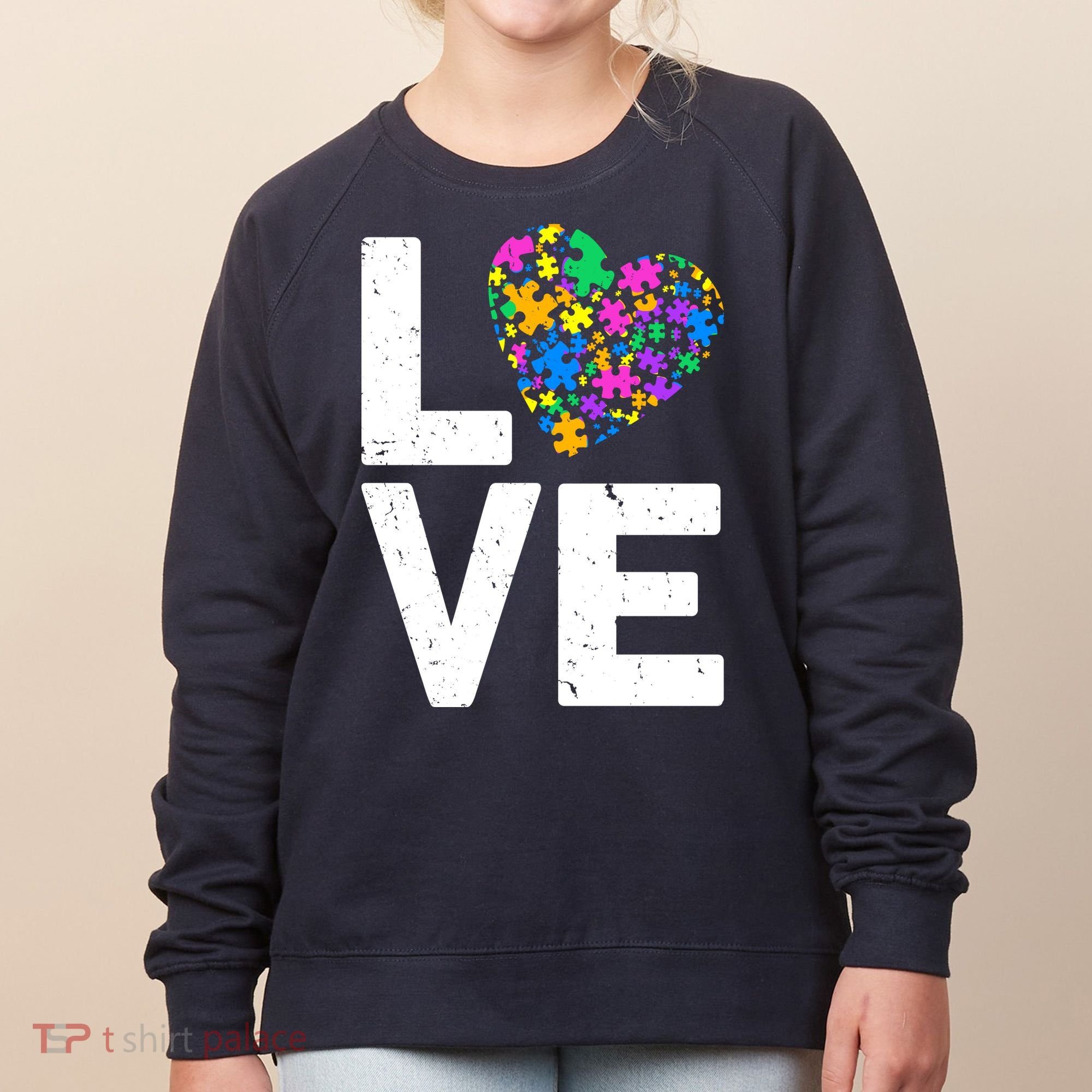 Love Autism Heart Women's Sweatshirt