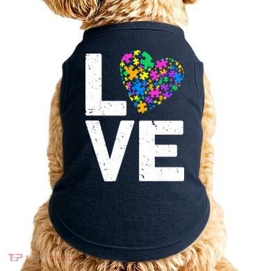 Love Autism Heart Doggie Tank