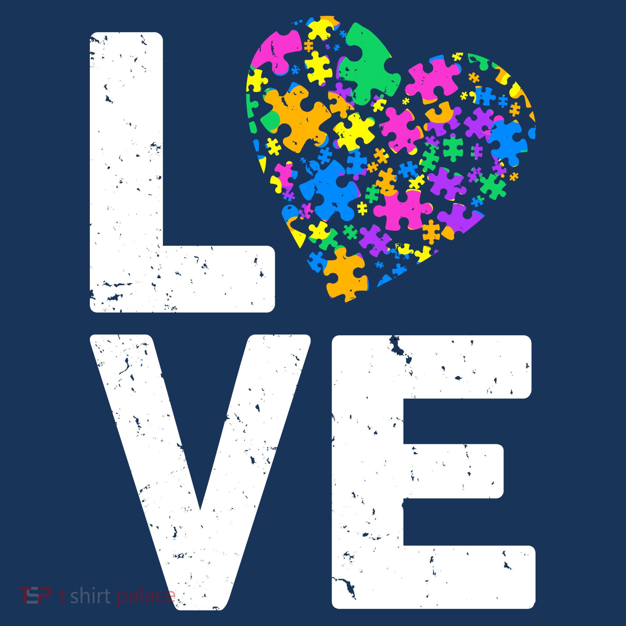 Love Autism Heart USA-Made Doggie Bandana