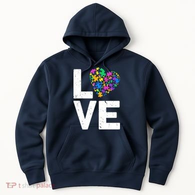 Love Autism Heart Hoodie