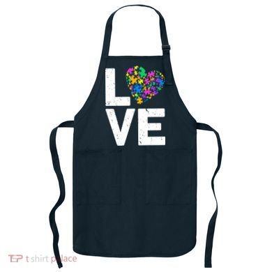 Love Autism Heart Apron