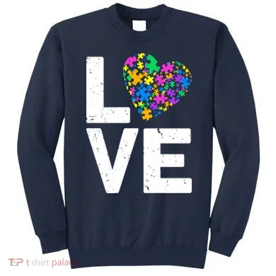 Love Autism Heart Sweatshirt