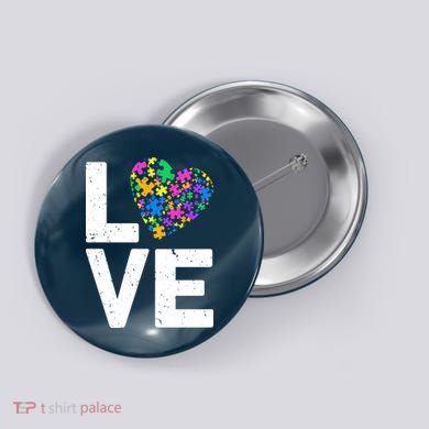 Love Autism Heart Button