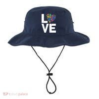 Love Autism Heart Bucket Hat thumb 0
