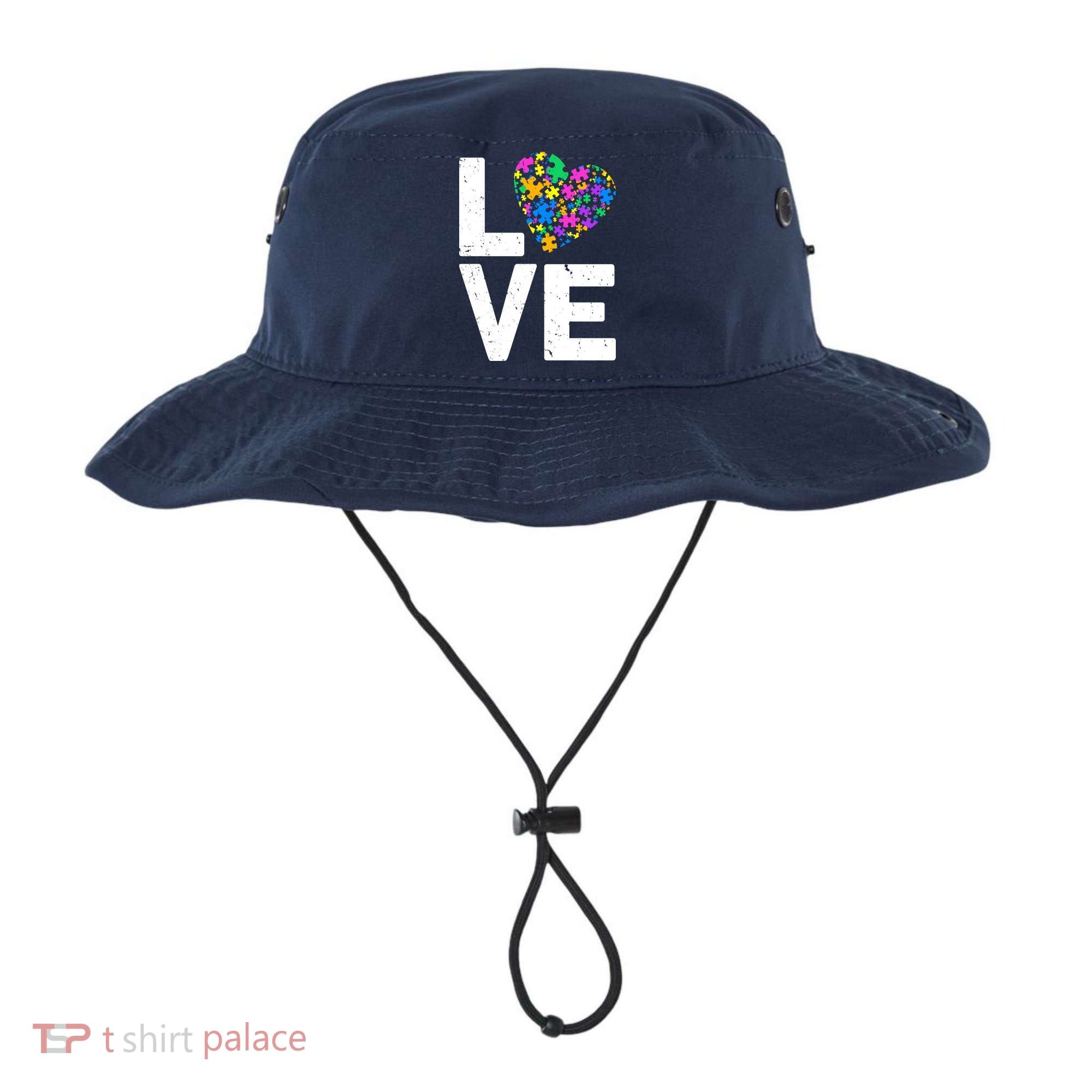 Love Autism Heart Bucket Hat