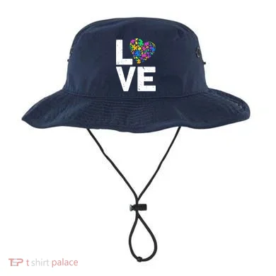 Love Autism Heart Bucket Hat
