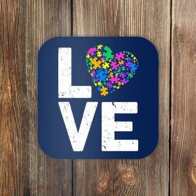 Love Autism Heart Coaster