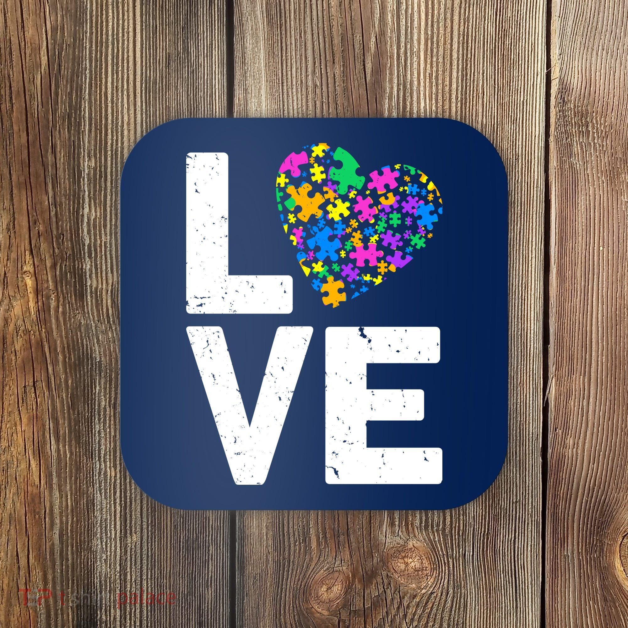 Love Autism Heart Coaster