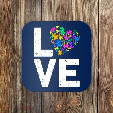 Love Autism Heart Coaster