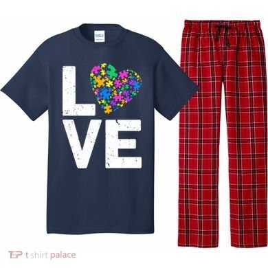 Love Autism Heart Pajama Set
