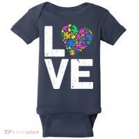Love Autism Heart Baby Bodysuit thumb 0