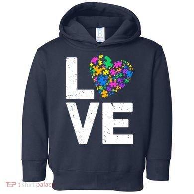 Love Autism Heart Toddler Hoodie