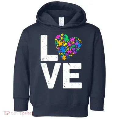 Love Autism Heart Toddler Hoodie