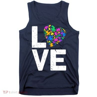 Love Autism Heart Tank Top