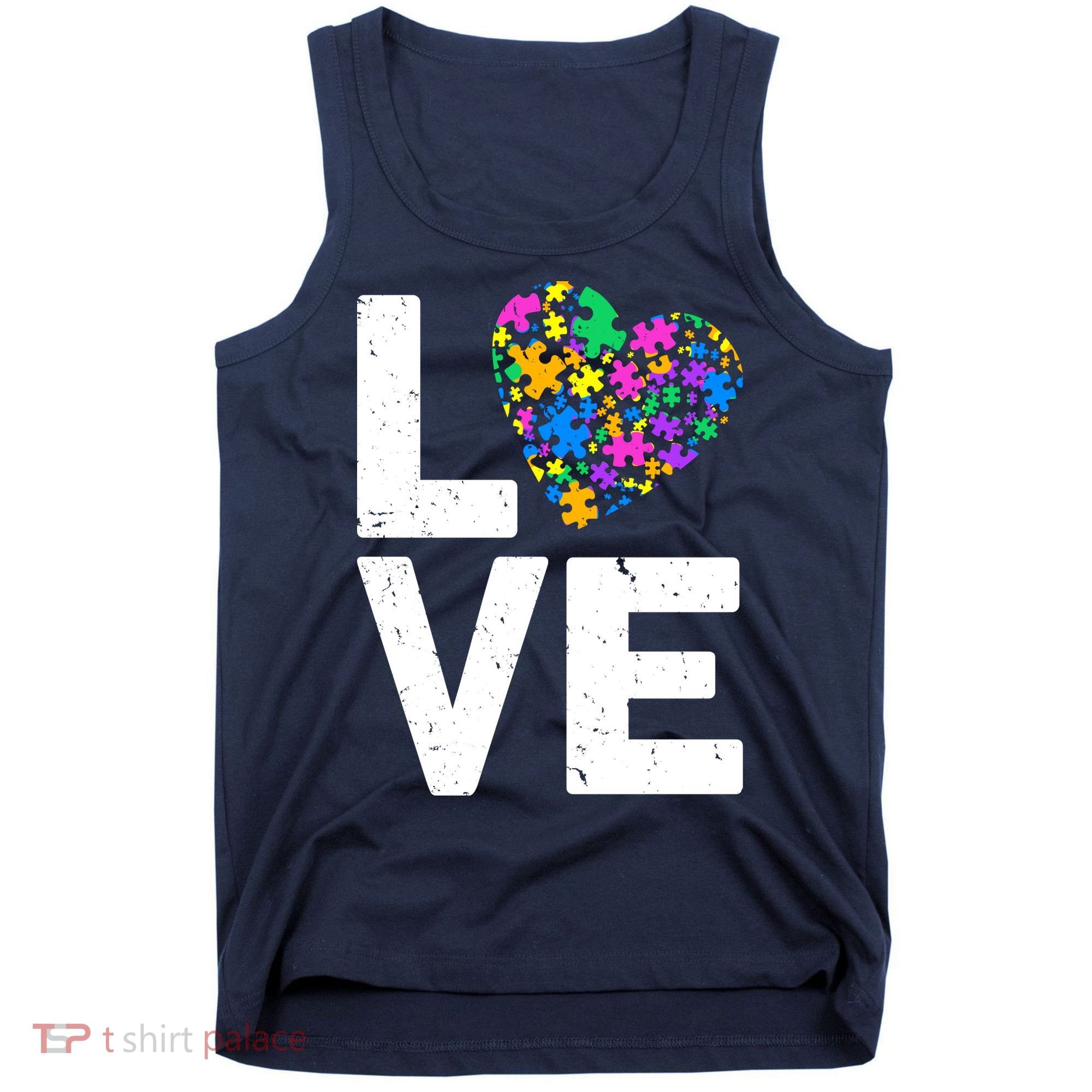 Love Autism Heart Tank Top