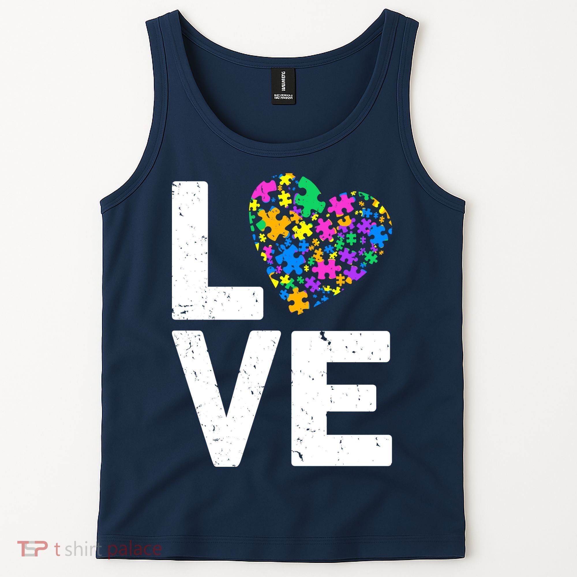 Love Autism Heart Tank Top