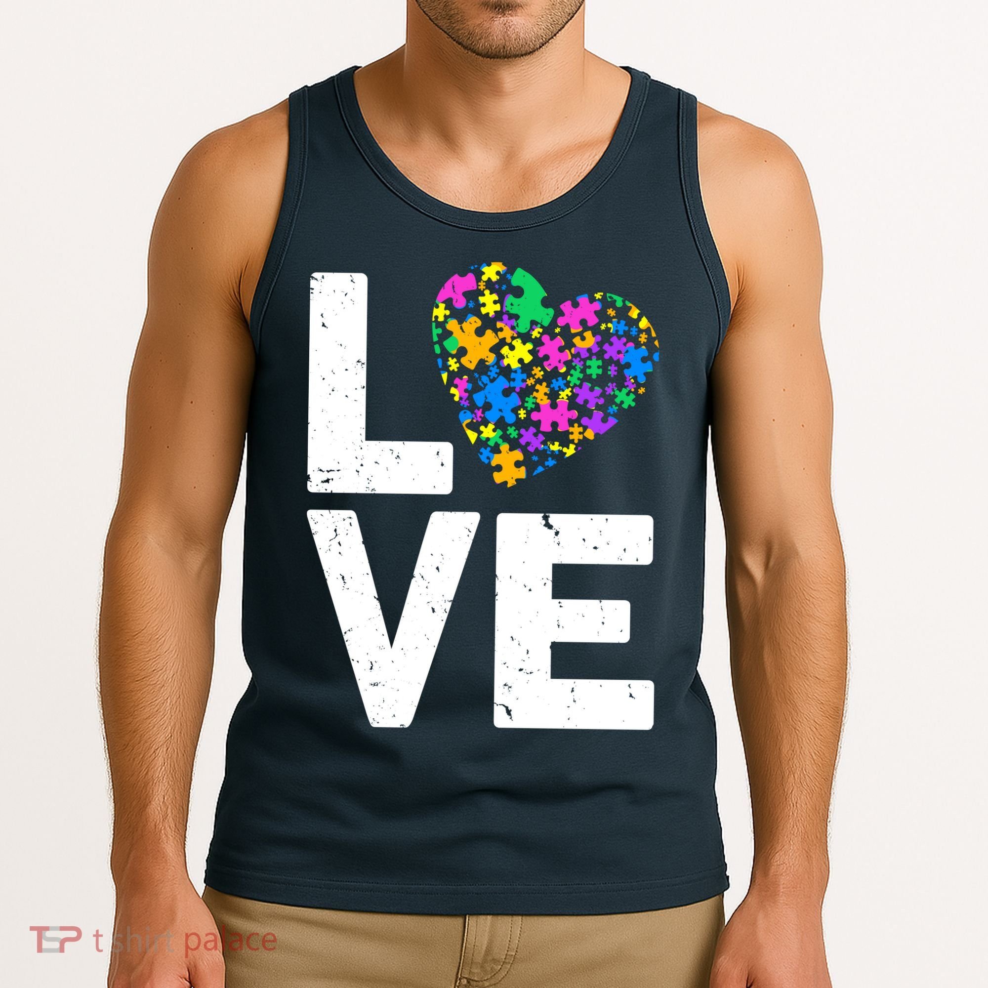Love Autism Heart Tank Top