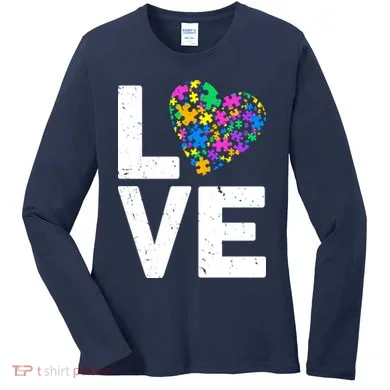 Love Autism Heart Women's Long Sleeve Shirt