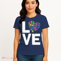Love Autism Heart Women's T-Shirt thumb 4