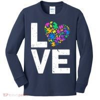 Love Autism Heart Kids Long Sleeve Shirt thumb 0