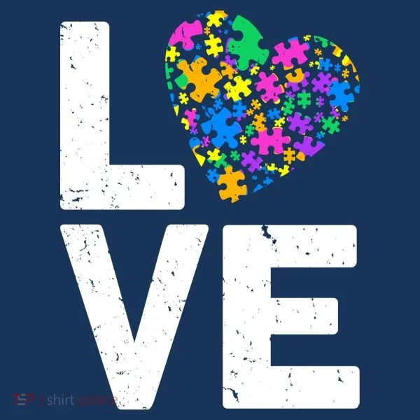 Love Autism Heart Kids Long Sleeve Shirt