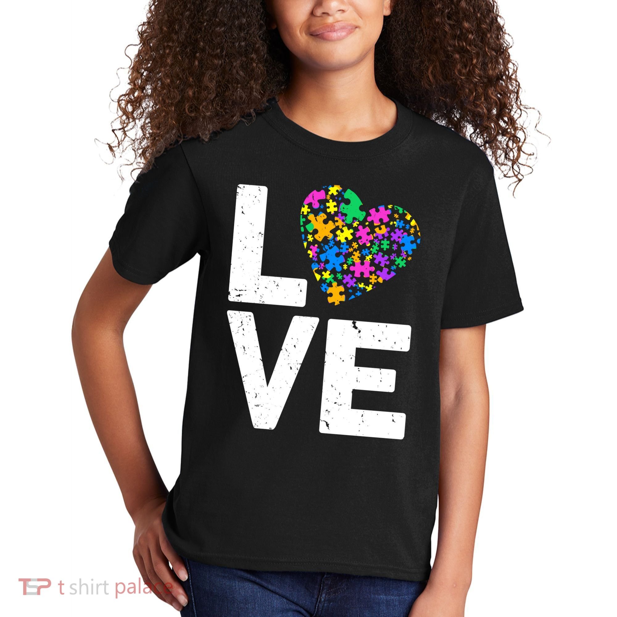Love Autism Heart Kids T-Shirt