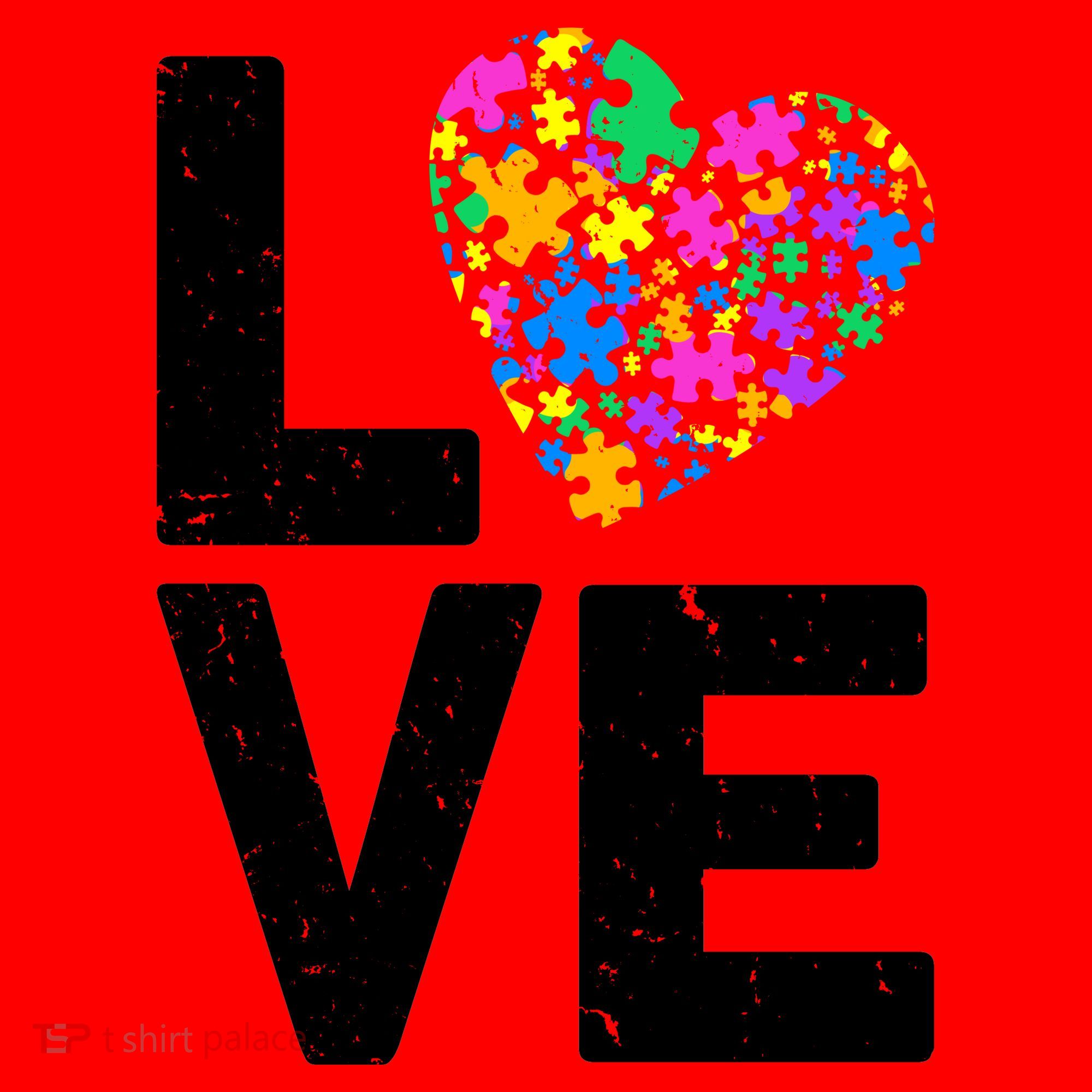 Love Autism Heart Santa Hat