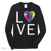 Love Autism Heart Puzzle Pieces Long Sleeve Shirt thumb 0