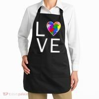 Love Autism Heart Puzzle Pieces Apron thumb 2