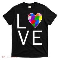 Love Autism Heart Puzzle Pieces T-Shirt thumb 0