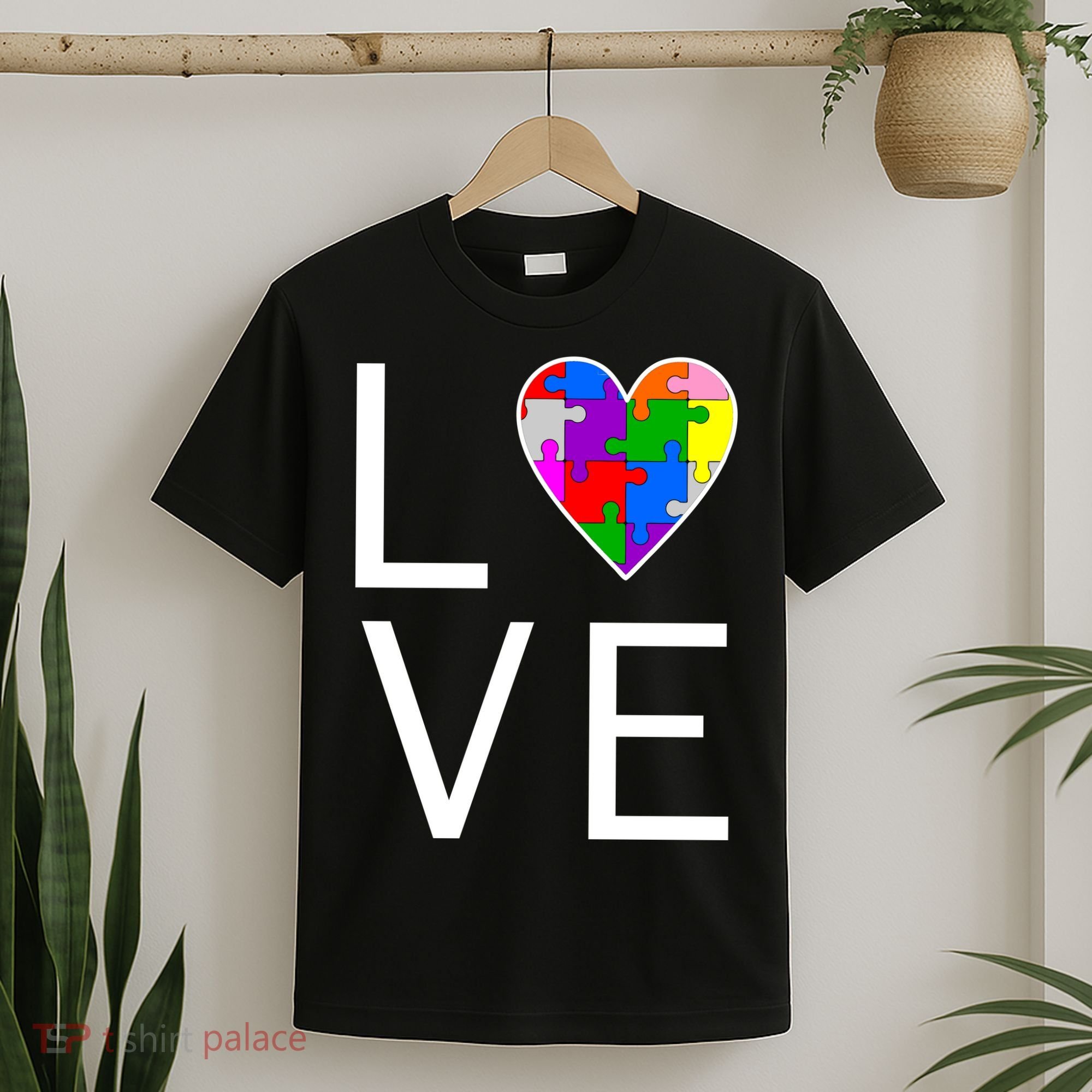 Love Autism Heart Puzzle Pieces T-Shirt