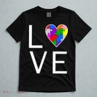 Love Autism Heart Puzzle Pieces T-Shirt thumb 5