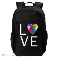 Love Autism Heart Puzzle Pieces Backpack thumb 0
